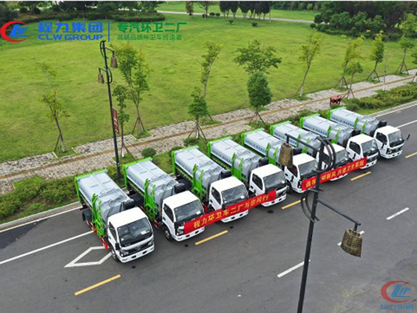 程力集團(tuán)國(guó)六東風(fēng)福瑞卡5方餐廚垃圾車批量交車
