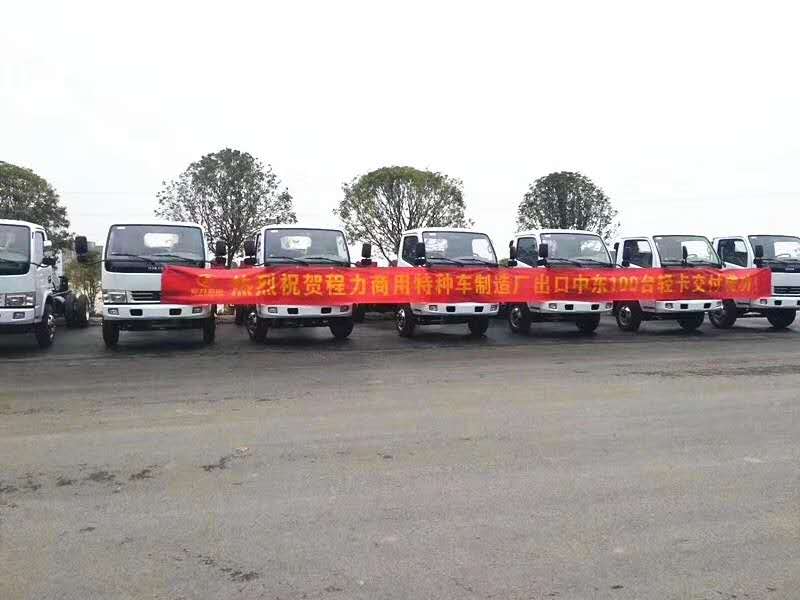 程力汽車100臺(tái)輕卡出口中東國家項(xiàng)目展示